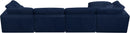 Cozy Navy Velvet Cloud Modular Sectional - NY Furniture Direct (NY)