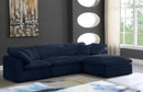 Cozy Navy Velvet Cloud Modular Sectional - NY Furniture Direct (NY)