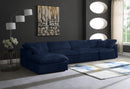 Cozy Navy Velvet Cloud Modular Sectional - NY Furniture Direct (NY)