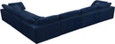 Cozy Navy Velvet Cloud Modular Sectional - NY Furniture Direct (NY)