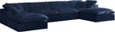 Cozy Navy Velvet Cloud Modular Sectional - NY Furniture Direct (NY)