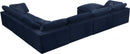 Cozy Navy Velvet Cloud Modular Sectional - NY Furniture Direct (NY)