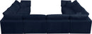 Cozy Navy Velvet Cloud Modular Sectional - NY Furniture Direct (NY)