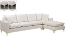 Naomi Cream Velvet 2pc. Reversible Sectional - NY Furniture Direct (NY)