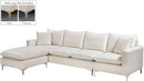 Naomi Cream Velvet 2pc. Reversible Sectional - NY Furniture Direct (NY)
