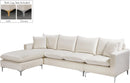 Naomi Cream Velvet 2pc. Reversible Sectional - NY Furniture Direct (NY)
