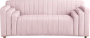 Naya Pink Velvet Loveseat - NY Furniture Direct (NY)
