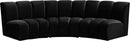 Infinity Black Velvet 3pc. Modular Sectional - NY Furniture Direct (NY)