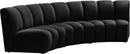 Infinity Black Velvet 3pc. Modular Sectional - NY Furniture Direct (NY)