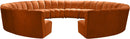 Infinity Cognac Velvet 12pc. Modular Sectional - NY Furniture Direct (NY)