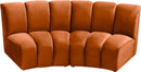 Infinity Cognac Velvet 2pc. Modular Sectional - NY Furniture Direct (NY)