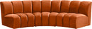 Infinity Cognac Velvet 3pc. Modular Sectional - NY Furniture Direct (NY)