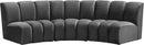 Infinity Grey Velvet 3pc. Modular Sectional - NY Furniture Direct (NY)