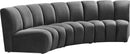 Infinity Grey Velvet 3pc. Modular Sectional - NY Furniture Direct (NY)
