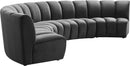 Infinity Grey Velvet 5pc. Modular Sectional - NY Furniture Direct (NY)