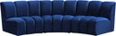 Infinity Navy Velvet 3pc. Modular Sectional - NY Furniture Direct (NY)