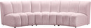 Infinity Pink Velvet 3pc. Modular Sectional - NY Furniture Direct (NY)