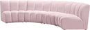Infinity Pink Velvet 4pc. Modular Sectional - NY Furniture Direct (NY)