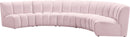 Infinity Pink Velvet 5pc. Modular Sectional - NY Furniture Direct (NY)