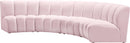 Infinity Pink Velvet 4pc. Modular Sectional - NY Furniture Direct (NY)