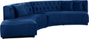Kenzi Navy Velvet 2pc. Sectional - NY Furniture Direct (NY)