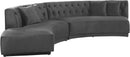 Kenzi Grey Velvet 2pc. Sectional - NY Furniture Direct (NY)