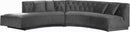 Kenzi Grey Velvet 2pc. Sectional - NY Furniture Direct (NY)