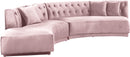 Kenzi Pink Velvet 2pc. Sectional - NY Furniture Direct (NY)