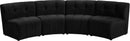 Limitless Black Velvet 4pc. Modular Sectional