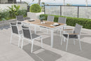 Nizuc Grey Mesh Waterproof Fabric Outdoor Patio Aluminum Mesh Dining Chair - NY Furniture Direct (NY)