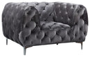 Mercer Grey Velvet Chair - NY Furniture Direct (NY)
