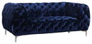 Mercer Navy Velvet Loveseat - NY Furniture Direct (NY)