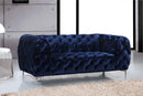 Mercer Navy Velvet Loveseat - NY Furniture Direct (NY)