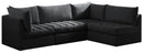 Jacob Black Velvet Modular Sectional - NY Furniture Direct (NY)