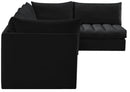 Jacob Black Velvet Modular Sectional - NY Furniture Direct (NY)