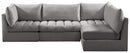 Jacob Grey Velvet Modular Sectional - NY Furniture Direct (NY)