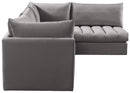 Jacob Grey Velvet Modular Sectional - NY Furniture Direct (NY)