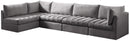 Jacob Grey Velvet Modular Sectional - NY Furniture Direct (NY)
