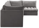 Jacob Grey Velvet Modular Sectional - NY Furniture Direct (NY)