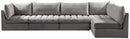 Jacob Grey Velvet Modular Sectional - NY Furniture Direct (NY)