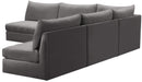 Jacob Grey Velvet Modular Sectional - NY Furniture Direct (NY)