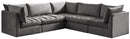 Jacob Grey Velvet Modular Sectional - NY Furniture Direct (NY)