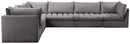 Jacob Grey Velvet Modular Sectional - NY Furniture Direct (NY)