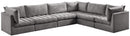Jacob Grey Velvet Modular Sectional - NY Furniture Direct (NY)
