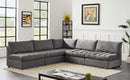 Jacob Grey Velvet Modular Sectional - NY Furniture Direct (NY)