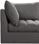 Jacob Grey Velvet Modular Sectional - NY Furniture Direct (NY)