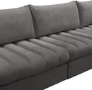 Jacob Grey Velvet Modular Sectional - NY Furniture Direct (NY)
