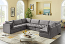 Jacob Grey Velvet Modular Sectional - NY Furniture Direct (NY)