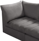 Jacob Grey Velvet Modular Sectional - NY Furniture Direct (NY)
