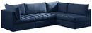 Jacob Navy Velvet Modular Sectional - NY Furniture Direct (NY)